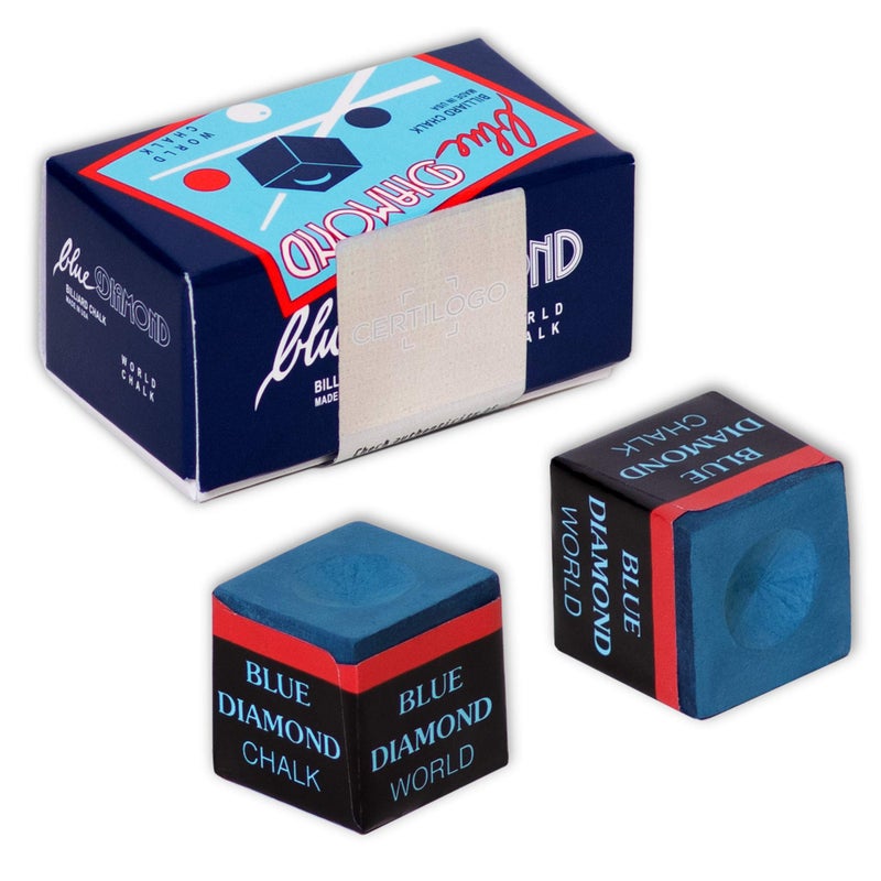 Longoni Blue Diamond Billiard Chalk w/Certilogo Protection 2 pcs - Image 1